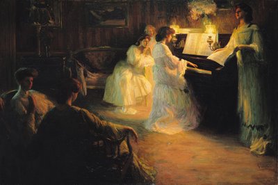 Jóvenes Chicas en un Piano, 1906 de Gabriel Deluc